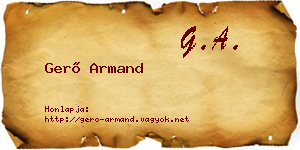 Gerő Armand névjegykártya