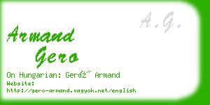 armand gero business card